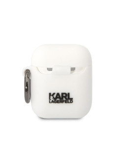 Véritable KARL LAGERFELD KLA2RUNCHH Case pour Apple Airpods 1 / 2 (3D Sil NFT Choupette / blanc) 2