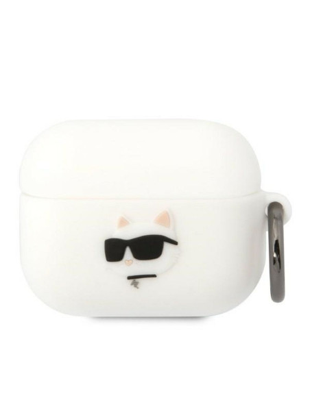 Original KARL LAGERFELD KLAPRUNCHH Case pour Apple Airpods Pro (3D Sil NFT Choupette / blanc)
