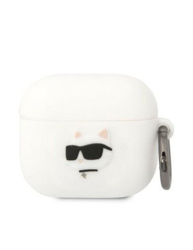 Véritable KARL LAGERFELD KLA3RUNCHH Case pour Apple Airpods 3 (3D Sil NFT Choupette / blanc)