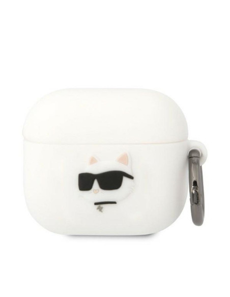 Véritable KARL LAGERFELD KLA3RUNCHH Case pour Apple Airpods 3 (3D Sil NFT Choupette / blanc)