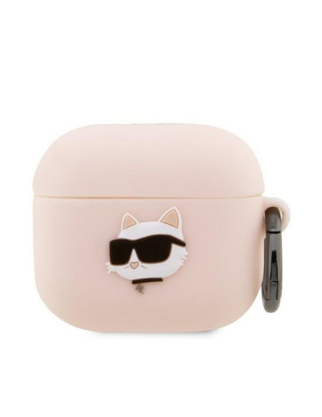 Véritable KARL LAGERFELD KLA3RUNCHP Case pour Apple Airpods 3 (3D Sil NFT Choupette / pink)