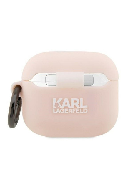 Véritable KARL LAGERFELD KLA3RUNCHP Case pour Apple Airpods 3 (3D Sil NFT Choupette / pink)