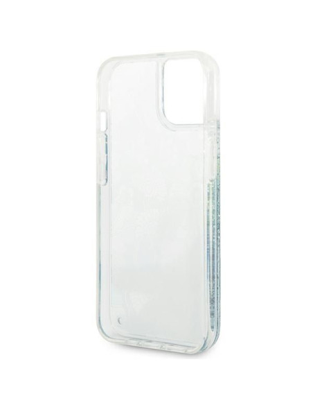 GUESS Coque pour IPHONE 13 / 14 / 15 GUHCP14SLFLSN (Flower Liquid Glitter) vert