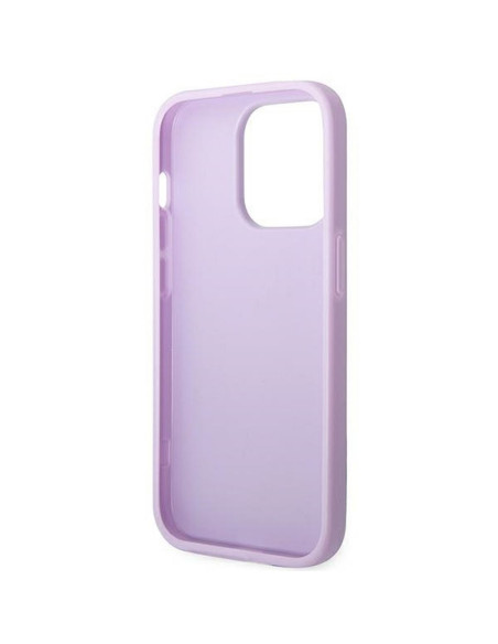 Véritable GUESS Case GUHCP14LPSASBPU pour iPhone 14 PRO (Saffiano avec logo en métal / violet)