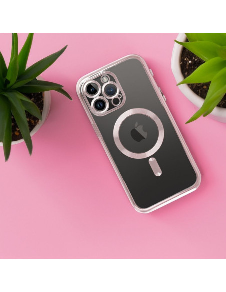 ELECTRO MAG COVER case compatible with MagSafe for IPHONE 16 rose gold