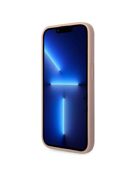 Véritable GUESS Case GUHCP14LPSASBPI pour iPhone 14 PRO (Saffiano avec logo en métal / rose)