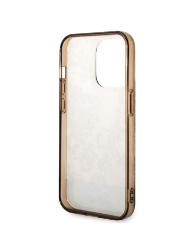 Véritable GUESS Case GUHCP14LHGPLHC pour iPhone 14 PRO (IML Electro Cam TDJ / ochre)