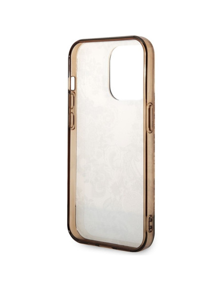 Véritable GUESS Case GUHCP14LHGPLHC pour iPhone 14 PRO (IML Electro Cam TDJ / ochre)