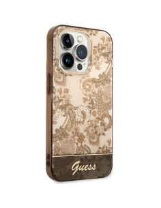 Véritable GUESS Case GUHCP14XHGPLHC pour iPhone 14 PRO MAX (IML Electro Cam TDJ / ochre) 2