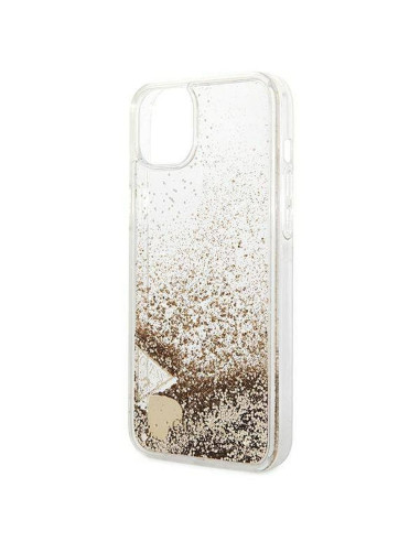 Véritable GUESS Case GUOHCP14MGLHFLGO pour iPhone 14 PLUS (Liquide Glitter Charms / Gold)