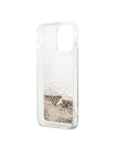 Véritable GUESS Case GUOHCP14LGLHFLGO pour iPhone 14 PRO (Liquide Glitter Charms / Gold) 2