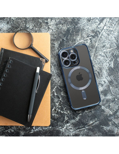 ELECTRO MAG COVER case compatible with MagSafe for IPHONE 16 Pro Max blue titanium