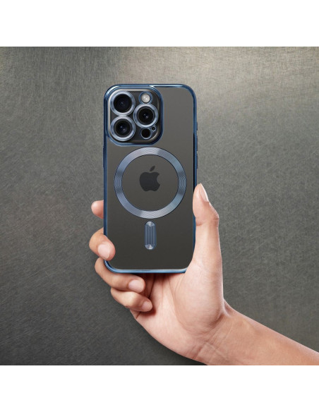 ELECTRO MAG COVER case compatible with MagSafe for IPHONE 16 Pro Max blue titanium