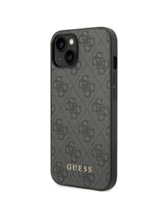 Véritable GUESS Case GUHCP14SG4GFGR pour iPhone 14 (4G Gold Logo / Grey) 2