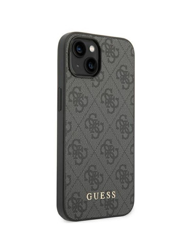 Véritable GUESS Case GUHCP14SG4GFGR pour iPhone 14 (4G Gold Logo / Grey)
