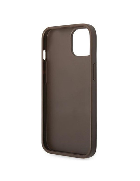 Véritable GUESS Case GUHCP14SG4GFBR pour iPhone 14 (4G Gold Logo / Brown)
