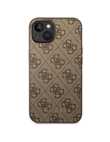 Véritable GUESS Case GUHCP14MG4GFBR pour iPhone 14 PLUS (4G Gold Logo / Brown)