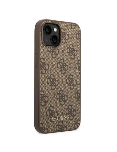 Véritable GUESS Case GUHCP14MG4GFBR pour iPhone 14 PLUS (4G Gold Logo / Brown)