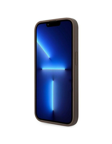 Véritable GUESS Case GUHCP14XG4GFBR pour iPhone 14 PRO MAX (4G Gold Logo / Brown)