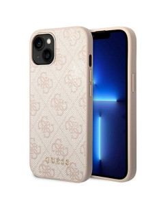 Véritable GUESS Case GUHCP14MG4GFPI pour iPhone 14 PLUS (4G Gold Logo / Pink)