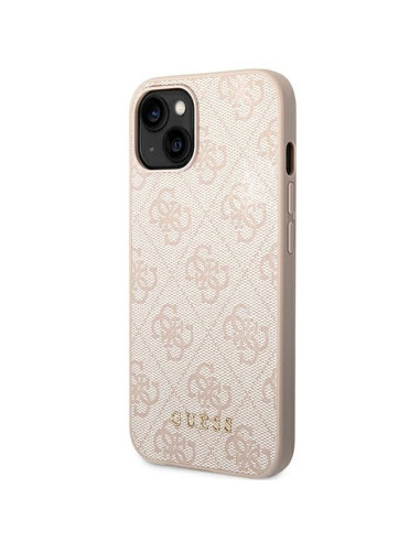 Véritable GUESS Case GUHCP14MG4GFPI pour iPhone 14 PLUS (4G Gold Logo / Pink)