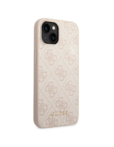 Véritable GUESS Case GUHCP14MG4GFPI pour iPhone 14 PLUS (4G Gold Logo / Pink)
