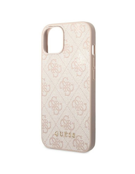 Véritable GUESS Case GUHCP14MG4GFPI pour iPhone 14 PLUS (4G Gold Logo / Pink)