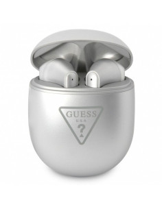 Bluetooth Earphones Stereo TWS GUESS with docking station GUTWST82TRS (Triangle Logo / silver)