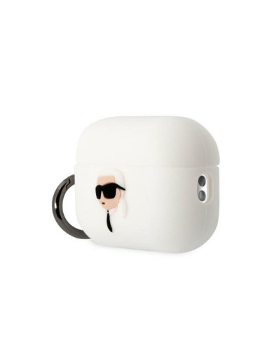 Véritable KARL LAGERFELD KLAP2RUNIKH Case pour Apple Airpods Pro 2 (3D Sil NFT Karl / white)