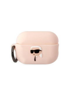 Véritable KARL LAGERFELD KLAP2RUNIKP Case pour Apple Airpods Pro 2 (3D Sil NFT Karl / pink)