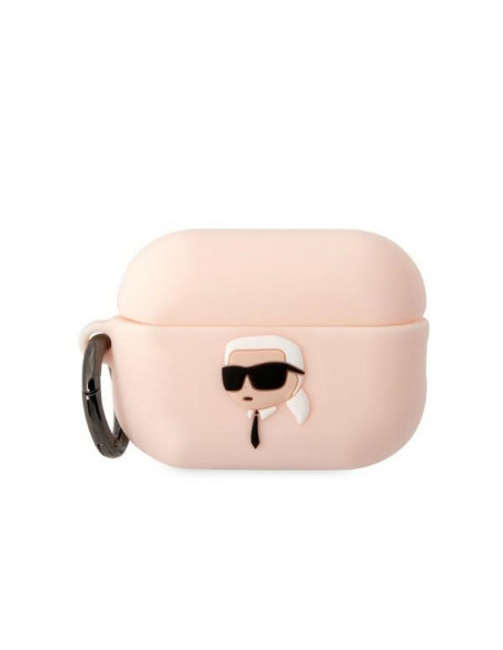 Véritable KARL LAGERFELD KLAP2RUNIKP Case pour Apple Airpods Pro 2 (3D Sil NFT Karl / pink)