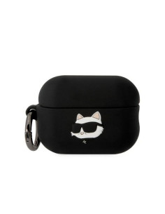 Véritable KARL LAGERFELD KLAP2RUNCHK Case pour Apple Airpods Pro 2 (3D Sil NFT Choupette / black)
