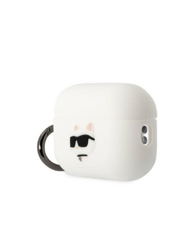 Véritable KARL LAGERFELD KLAP2RUNCHH Case pour Apple Airpods Pro 2 (3D Sil NFT Choupette / blanc)