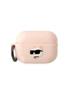 Véritable KARL LAGERFELD KLAP2RUNCHP Case pour Apple Airpods Pro 2 (3D Sil NFT Choupette / pink)