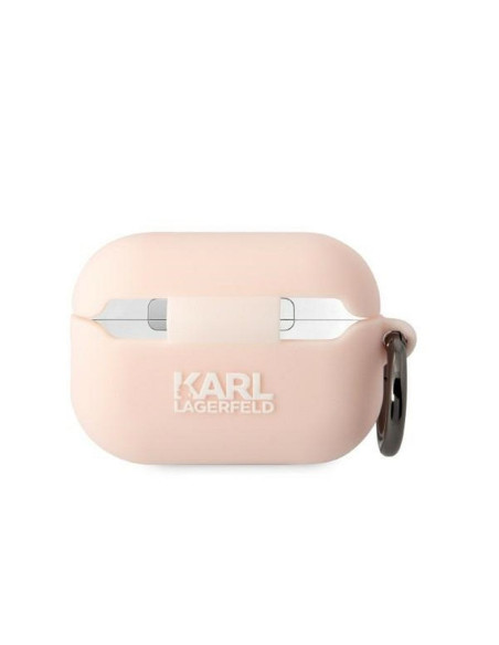 Véritable KARL LAGERFELD KLAP2RUNCHP Case pour Apple Airpods Pro 2 (3D Sil NFT Choupette / pink)