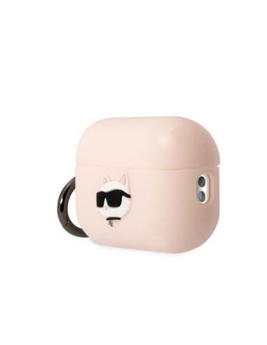 Véritable KARL LAGERFELD KLAP2RUNCHP Case pour Apple Airpods Pro 2 (3D Sil NFT Choupette / pink)