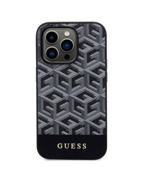 Véritable GUESS Case GUHMP14XHGCFSEK pour iPhone 14 PRO MAX (MAG GCUBE / noir)