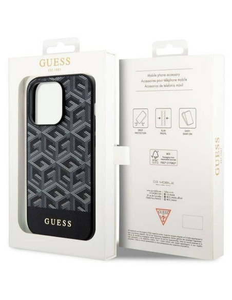 Véritable GUESS Case GUHMP14XHGCFSEK pour iPhone 14 PRO MAX (MAG GCUBE / noir)