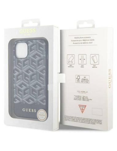 Véritable GUESS Case GUHMP14SHGCFSEK pour iPhone 14 (MAG GCUBE / marron)