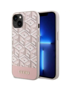 Véritable GUESS Case GUHMP14SHGCFSEP pour iPhone 14 (Compatible avec Magsafe GCUBE Stripes / rose)