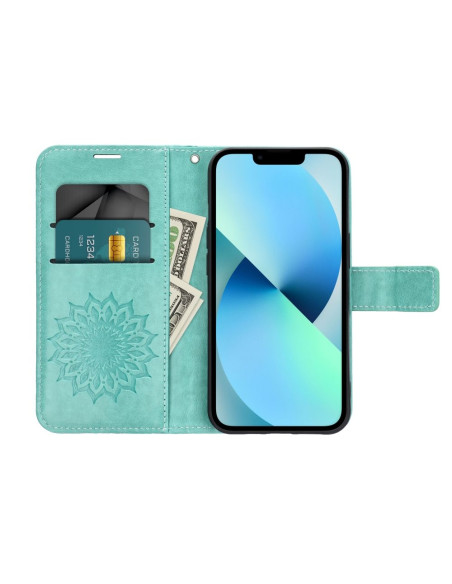 Etui MEZZO Book pour IPHONE 16 mandala vert