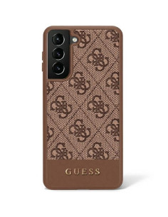 Véritable GUESS Case GUHCS23MG4GLBR pour SAMSUNG S23 Plus (4G Bottom Stripe / brown)