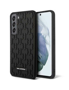 Véritable KARL LAGERFELD Case KLHCS23SRUPKLPK pour SAMSUNG S23 (Caoutchouc Mono Logo Plate / noir)