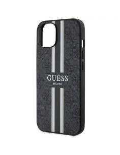 Véritable GUESS Case GUHMP14SP4RPSK pour iPhone 14 (Compatible avec Magsafe 4G Rayures imprimées / Noir) 2