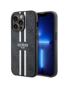 GUESS case for IPHONE 14 Pro Max compatible with MagSafe GUHMP14XP4RPSK (4G Printed Stripes) black