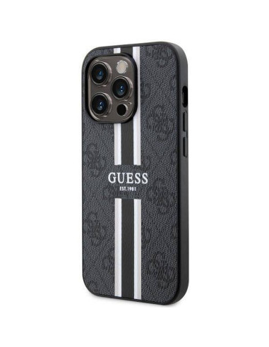 GUESS case for IPHONE 14 Pro Max compatible with MagSafe GUHMP14XP4RPSK (4G Printed Stripes) black