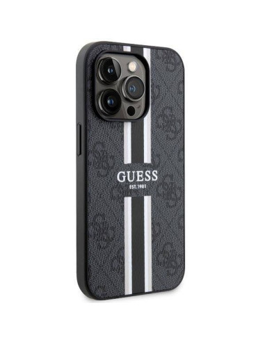 GUESS case for IPHONE 14 Pro Max compatible with MagSafe GUHMP14XP4RPSK (4G Printed Stripes) black