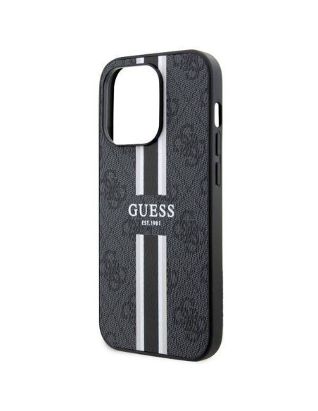GUESS case for IPHONE 14 Pro Max compatible with MagSafe GUHMP14XP4RPSK (4G Printed Stripes) black