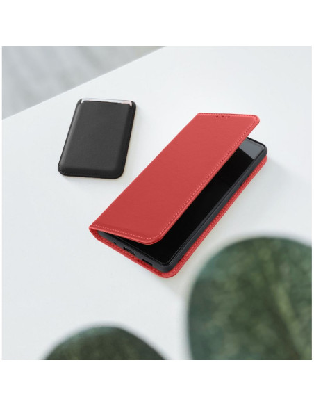 Étui en cuir SMART PRO pour IPHONE 16 Pro Max bordeaux