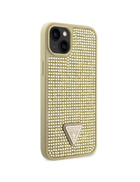 GUESS Coque pour IPHONE 13 / 14 / 15 GUHCP14SHDGTPD (Rhinestone Triangle) or